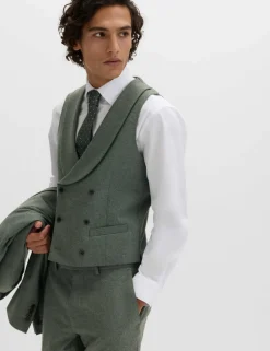 Italian Wool Blend Double Breasted Waistcoat