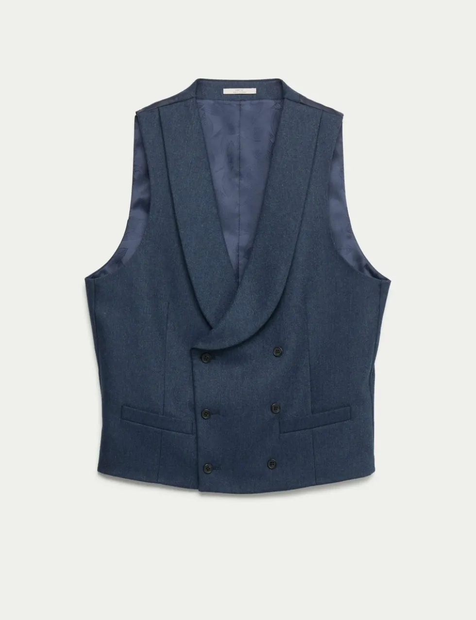 Italian Wool Blend Double Breasted Waistcoat