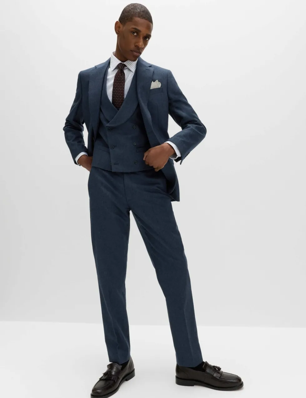 Italian Wool Blend Double Breasted Waistcoat