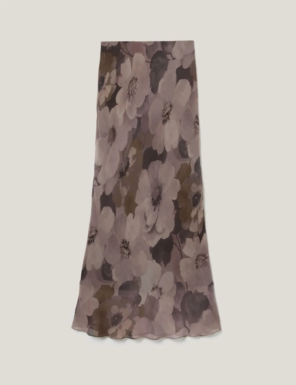 Jacquard Floral Midi A-Line Skirt