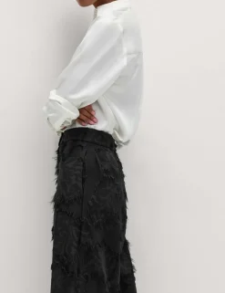 Jacquard Fringe Wide Leg Trousers