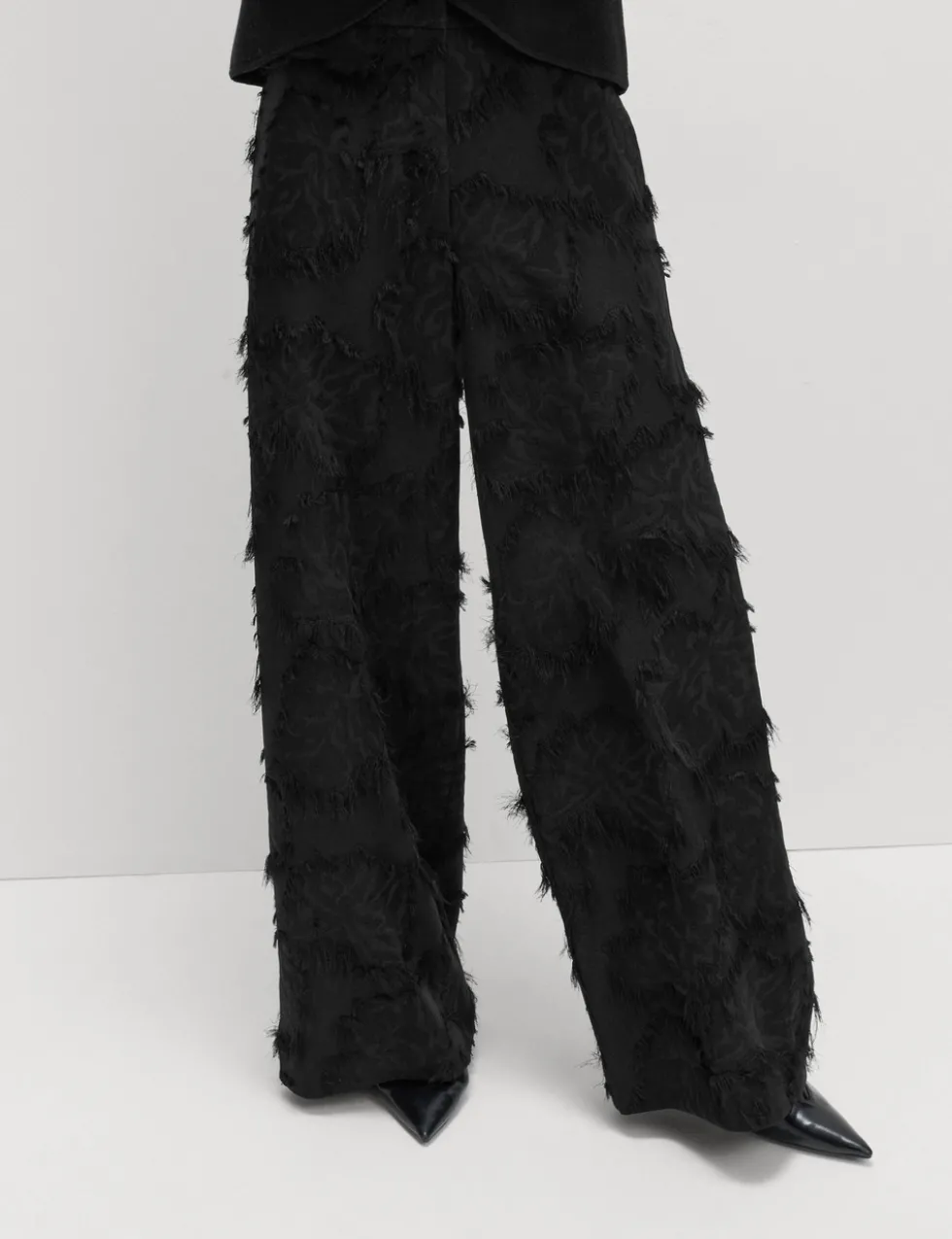 Jacquard Fringe Wide Leg Trousers