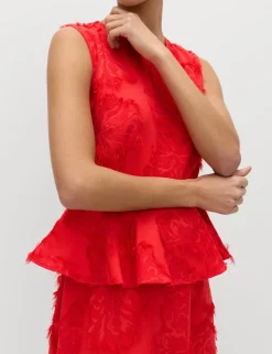 Jacquard Midaxi Waisted Dress