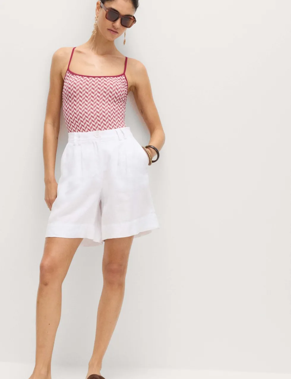 Jacquard Textured Scoop Neck Swimsuit