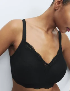 Jasmine Lace Trim Non Wired Bralette F+