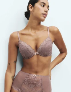 Jasmine Lace Wired Plunge Bra A-E