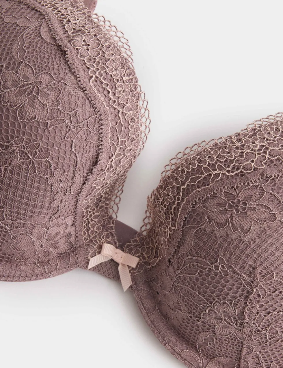 Jasmine Lace Wired Plunge Bra A-E