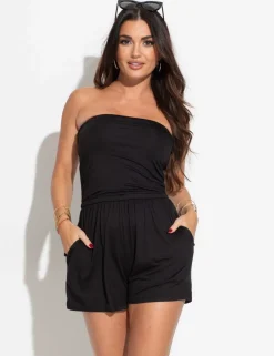 Jersey Bandeau Beach Playsuit
