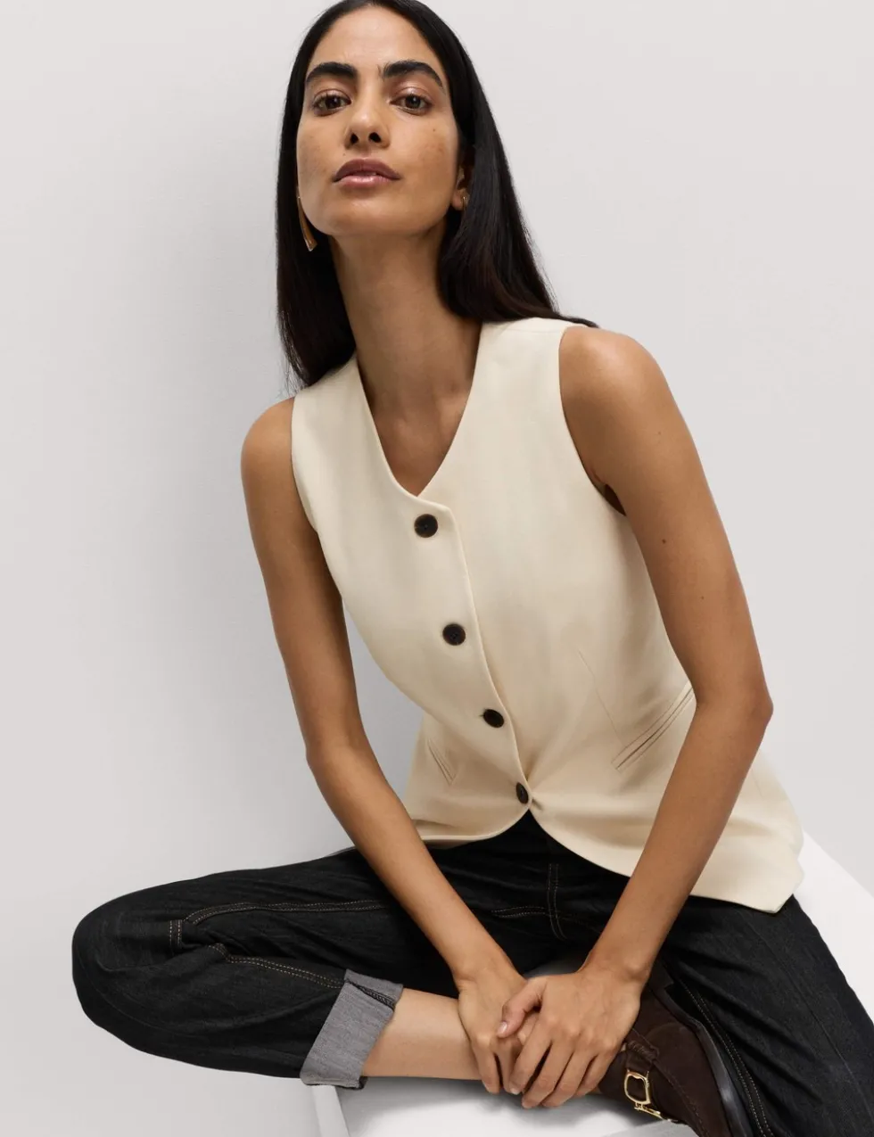 Jersey Collarless Waistcoat