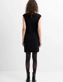 Jersey Cowl Neck Belted Mini Shift Dress