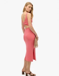 Jersey Cut Out Detail Midi Bodycon Dress