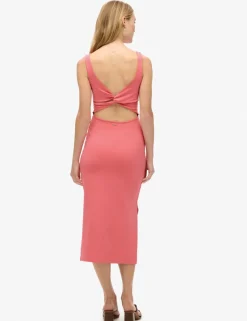 Jersey Cut Out Detail Midi Bodycon Dress