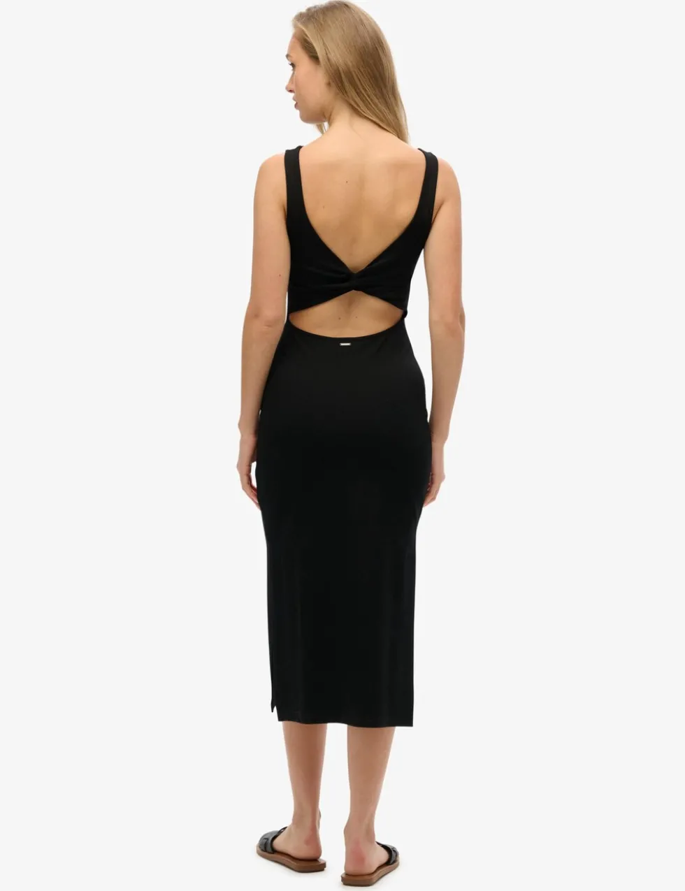 Jersey Cut Out Detail Midi Bodycon Dress