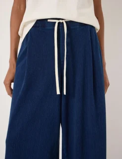 Jersey Denim Drawstring Trousers