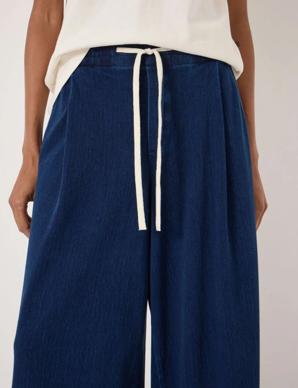 Jersey Denim Drawstring Trousers