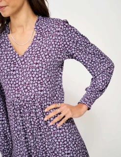 Jersey Ditsy Floral Midi Tea Dress