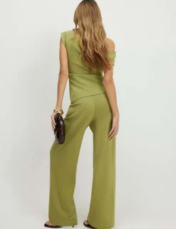 Jersey Elasticated Waist Wide Leg Trousers