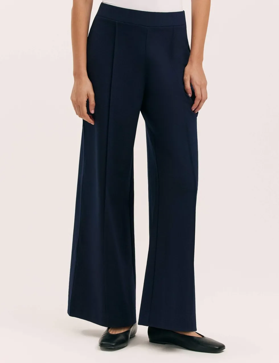 Jersey Elasticated Waist Wide Leg Trousers