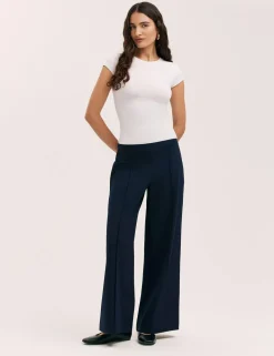 Jersey Elasticated Waist Wide Leg Trousers