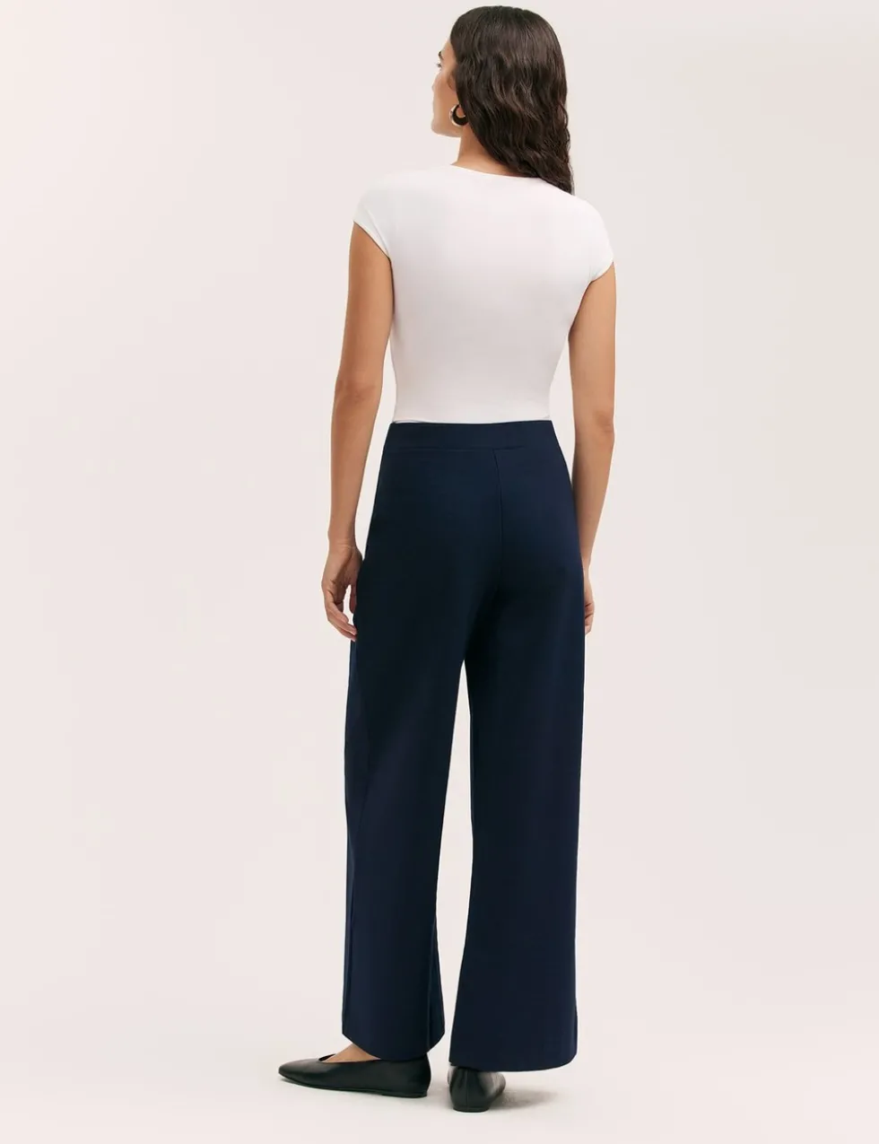 Jersey Elasticated Waist Wide Leg Trousers