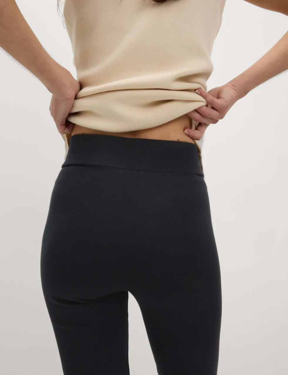 Jersey Elasticated Waist Flared Trousers