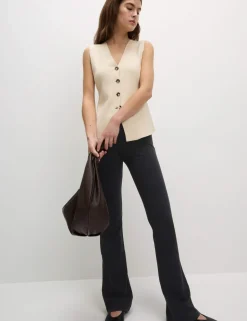 Jersey Elasticated Waist Flared Trousers