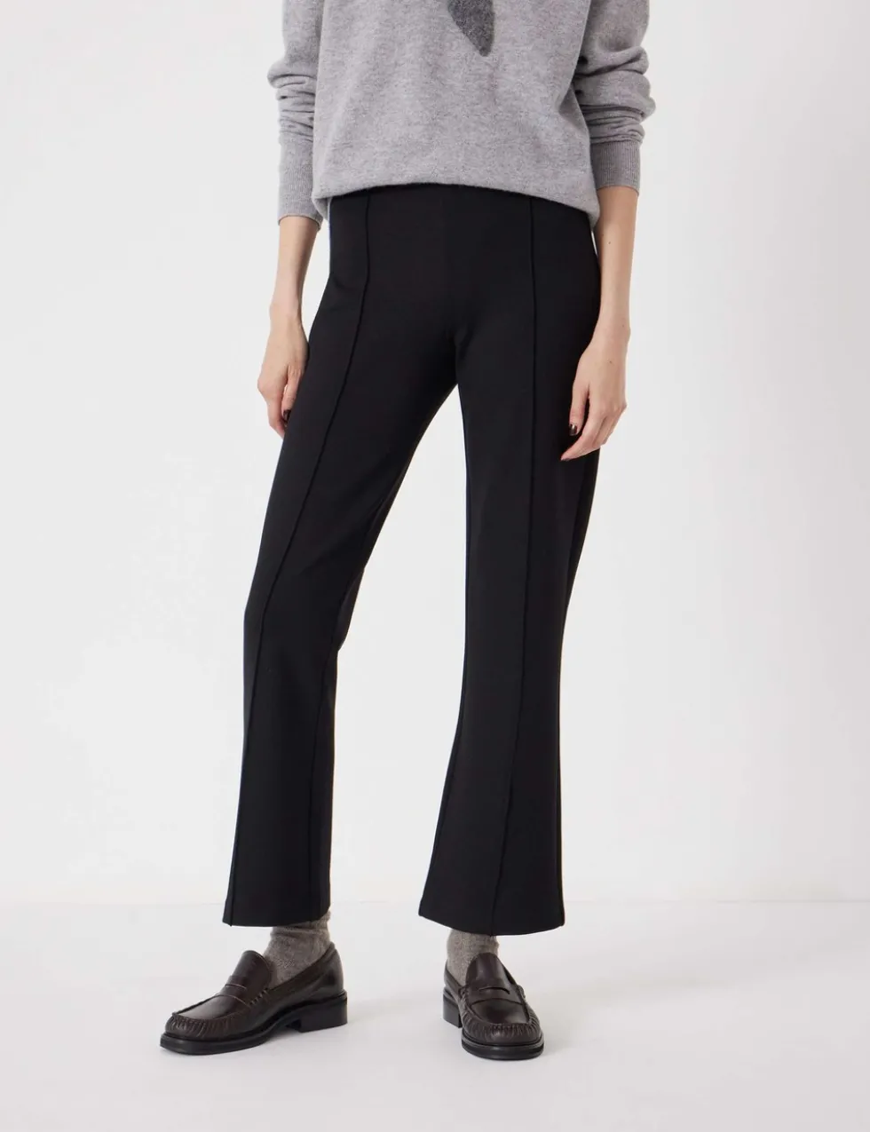 Jersey Flared Cropped Trousers
