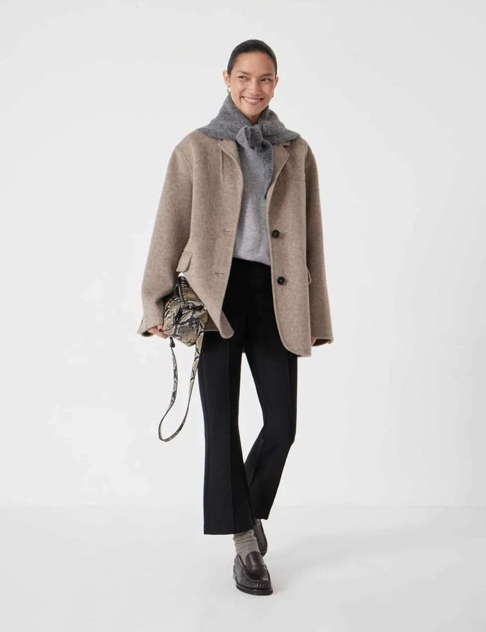 Jersey Flared Cropped Trousers