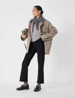 Jersey Flared Cropped Trousers