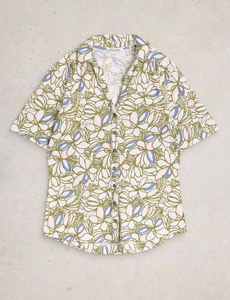 Jersey Floral Collared Shirt