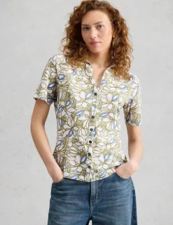 Jersey Floral Collared Shirt