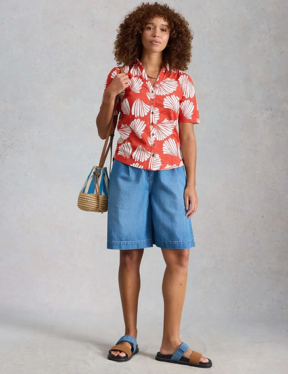 Jersey Floral Collared Shirt