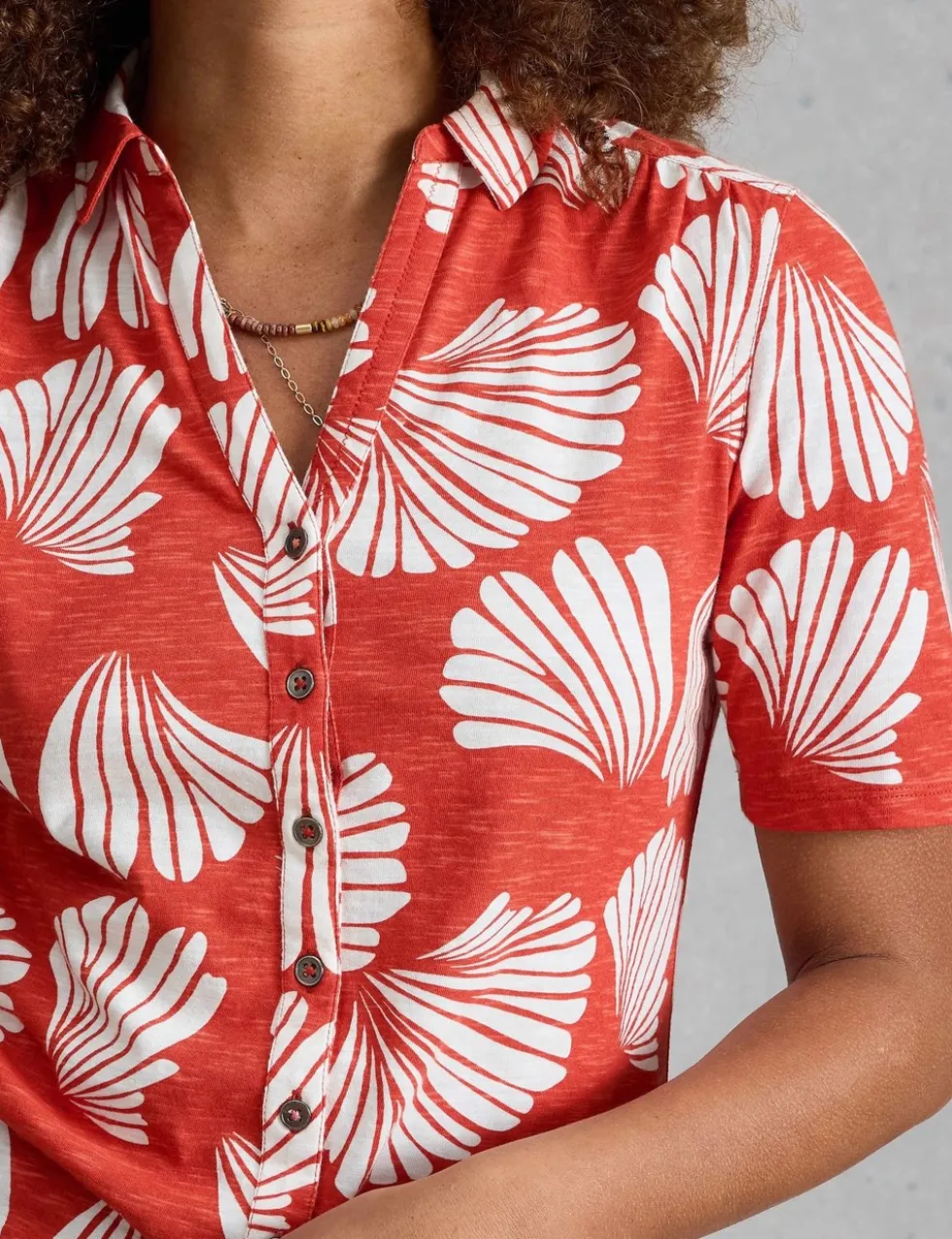 Jersey Floral Collared Shirt