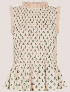 Jersey Floral High Neck Blouse