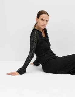 Jersey Floral Lace Midaxi Bodycon Dress