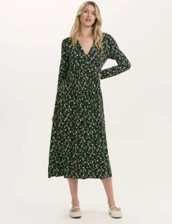 Jersey Floral Midi Dress