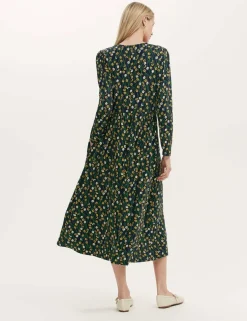 Jersey Floral Midi Dress