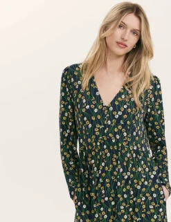 Jersey Floral Midi Dress