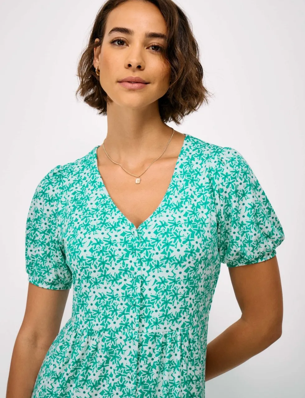 Jersey Floral Midi Tea Dress