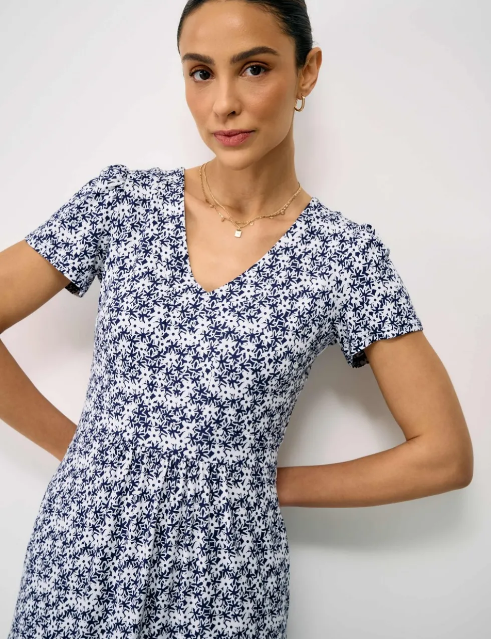 Jersey Floral Midi Tea Dress