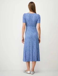 Jersey Floral Ruched Midi Dress
