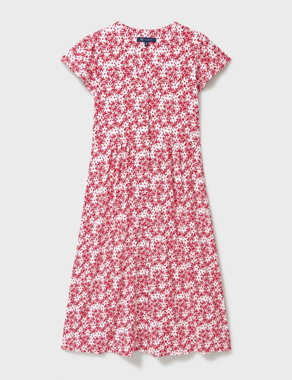 Jersey Floral V-Neck Midi Skater Dress