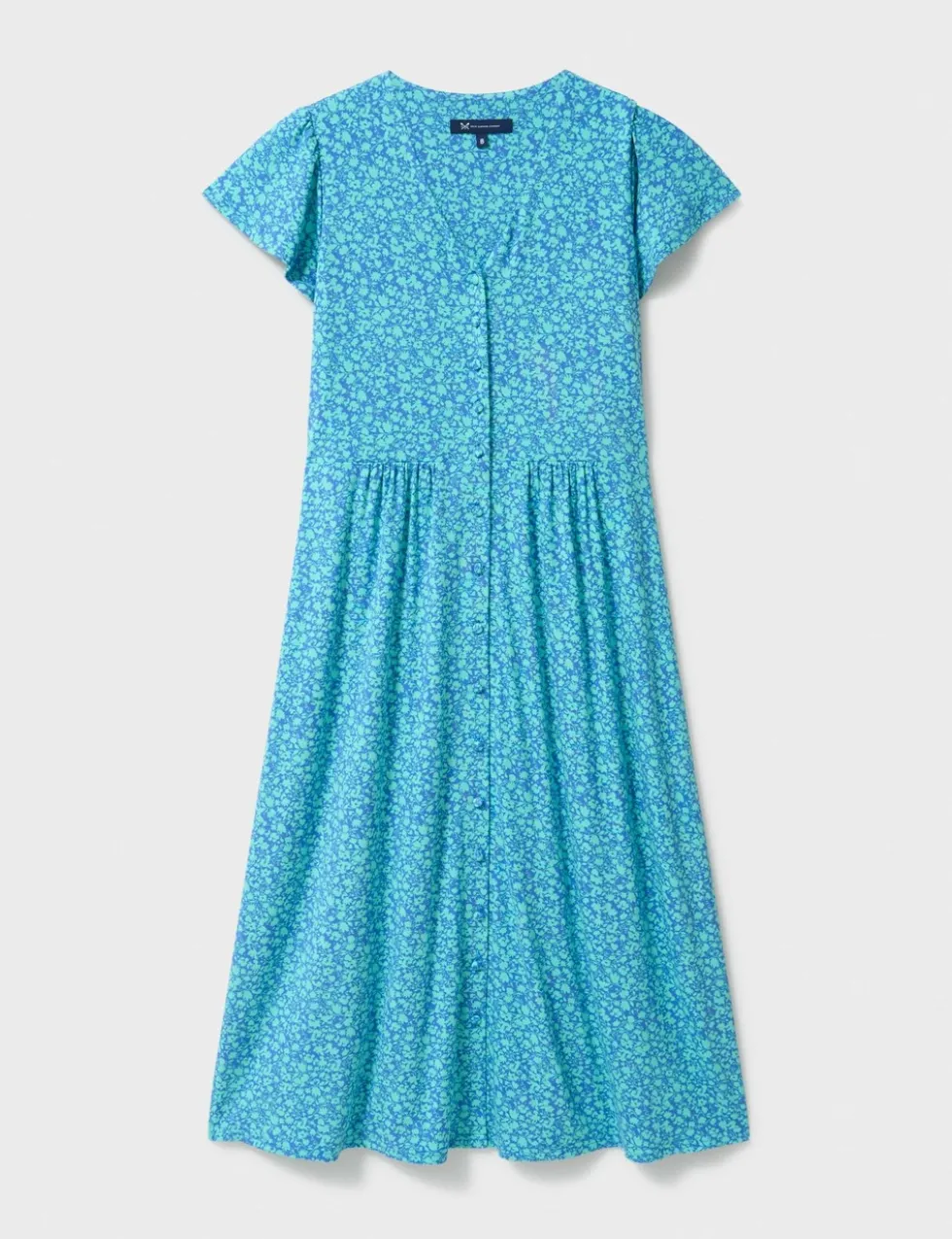 Jersey Floral V-Neck Midi Skater Dress