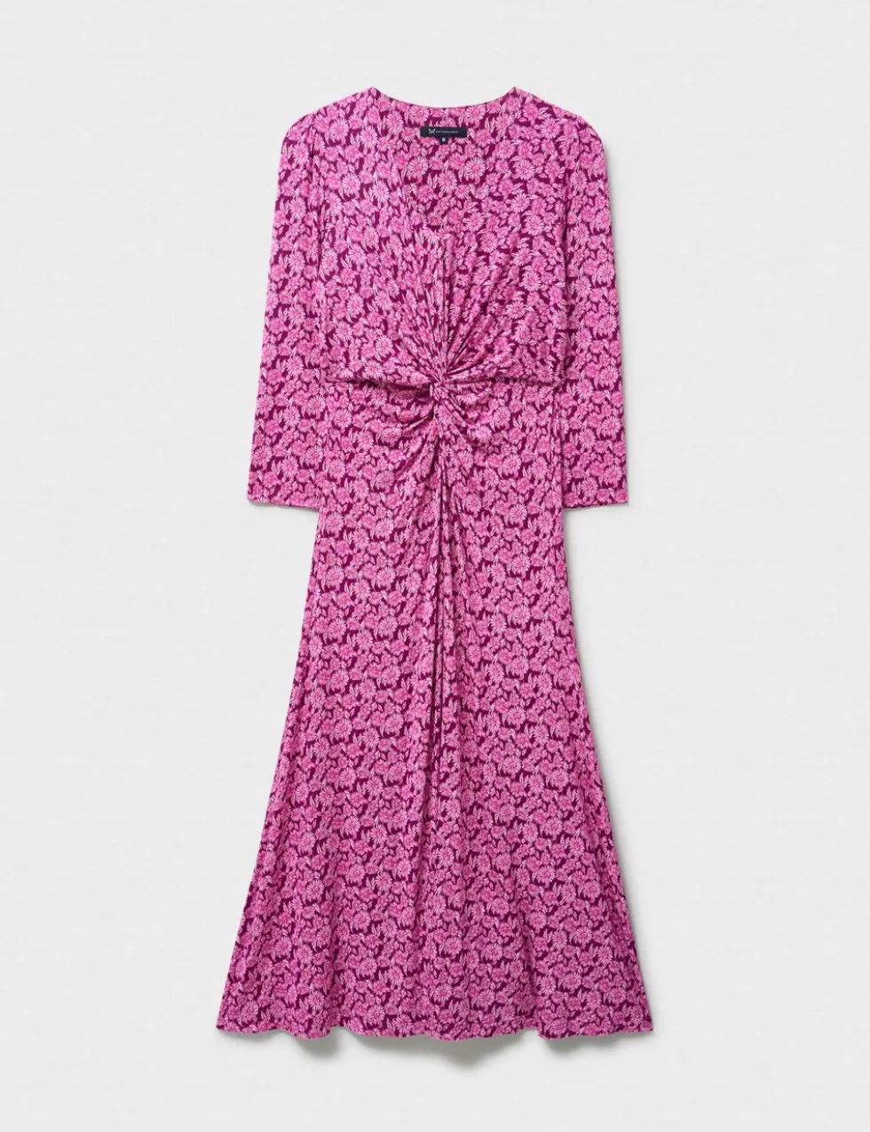Jersey Floral V-Neck Midi Skater Dress