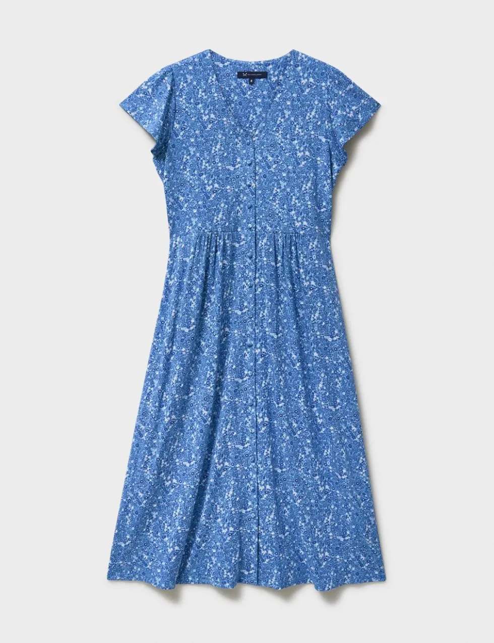 Jersey Floral V-Neck Midi Skater Dress