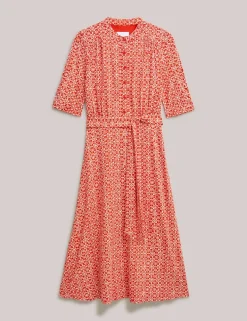 Jersey Geometric Knee Length Tea Dress