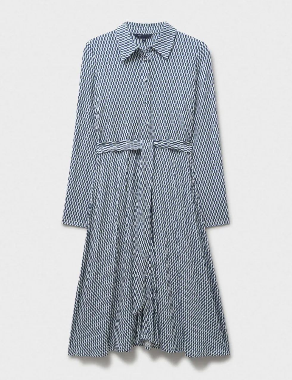 Jersey Geometric Knee Length Shirt Dress