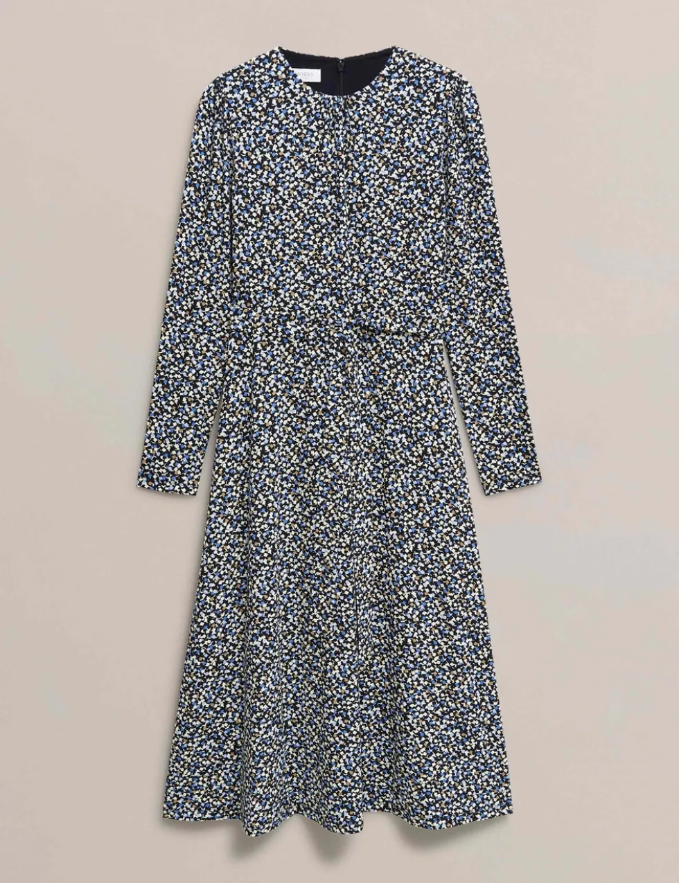 Jersey Geometric Midi Skater Dress