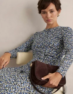 Jersey Geometric Midi Skater Dress