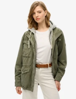 Jersey Hooded Relaxed Utility Jacket